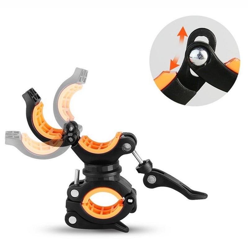 Vonpri [2 Pack] Vonpri Flashlight Holder, Mount Bicycle Mounting Bracket Flashlight Holder Torch Clip 360Âº Rotation (Orange) - Image 3
